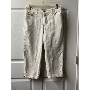 Gloria Vanderbuilt Capri Jeans Size 6 Cream All Around Slimming
